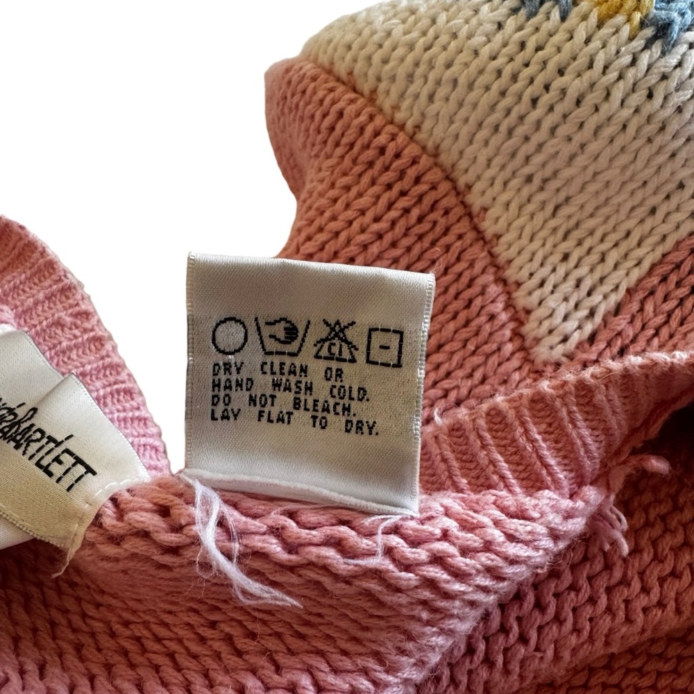 Alexandra Bartlett size LARGE Easter Sweater cardigan Pink bunny eggs Vintage - Picture 16 of 16